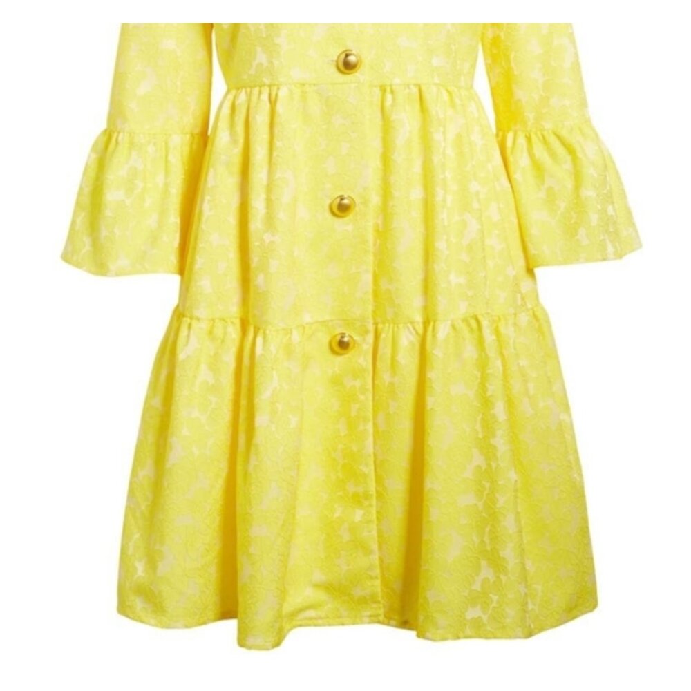 Halogen X Atlantic-Pacific Floral Jacquard Swing Jacket Yellow Medium Dressy - Picture 3 of 16